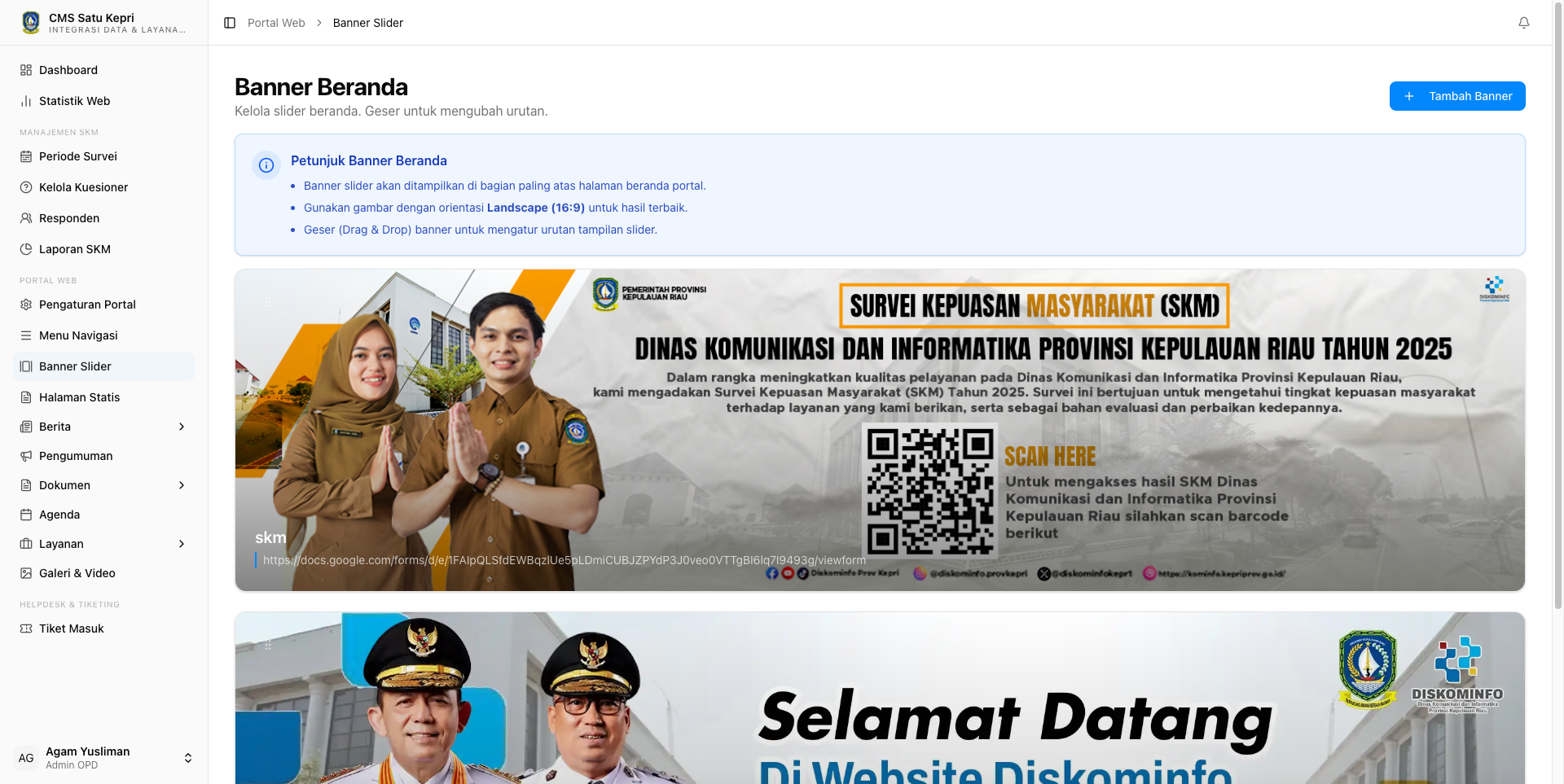 Daftar Banner Slider
